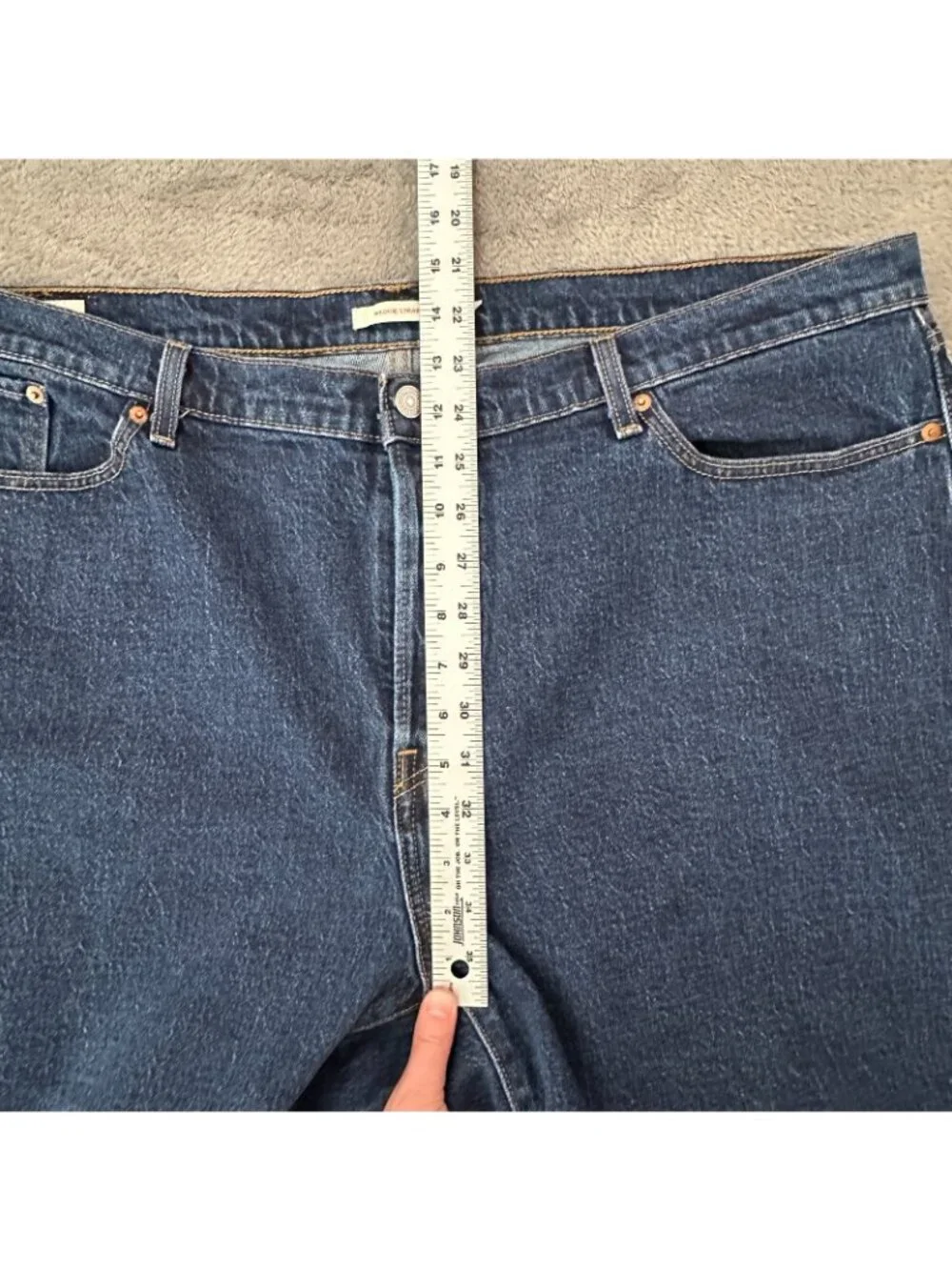Levis Wedgie Straight Leg Jeans Womens size 22W Dark Wash Button Fly